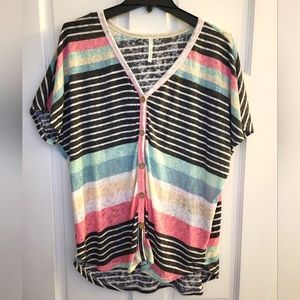 My Story Womens multi color button up boutique shirt Size Medium